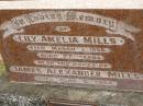 Lily Amelia MILLS,
died 1 March 1966 aged 77 years;
James Alexander MILLS,
ashes,
died 6 June 1966;
missed by Flora & Andy;
Howard cemetery, City of Hervey Bay
