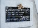 Elizabeth Amy WALKER,
baby,
23 Dec 1925 - 2 Sept 1927;
Howard cemetery, City of Hervey Bay
