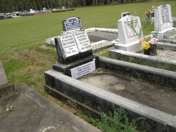Bernard KENNY,  | husband father,  | died 17 Dec 1945 aged 71 years;  | Emily Ellen,  | wife,  | died 16 March 1960 aged 83 years;  | Howard cemetery, City of Hervey Bay  | 