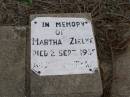 Martha ZIELKA
d: 2 Sep 1955, aged 45
Hoya Lutheran Cemetery, Boonah Shire