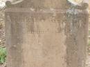 August Albert Friedrich HAMMERMASTER
gebr: 4 Marz 1850
gest: 7 Februar 1899
Emilia Louisa (HAMMERMASTER)
geb 1 Oktober 1853
gest: 6 Oktober 1931
Hoya Lutheran Cemetery, Boonah Shire
