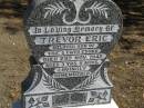 Trevor Eric,
son of Eric & Gwn COOKE,
died 29 Nov 1945 aged 3 years 8 months;
Jondaryan cemetery, Jondaryan Shire