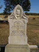 Edwin John TUPPACK,
son,
died 23 July 1902 aged 17 years;
Bertha Vera TUPPACK,
daughter,
died 1 Jan 1903 aged 21 years;
Jondaryan cemetery, Jondaryan Shire