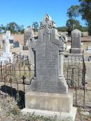 Sarah Rebecca JONES,
died Lagoon Creek 19 June 1898
aged 19 years 7 months;
Mary JONES,
wife of Thomas JONES,
died 2 June 1899 aged 61 years;
Jondaryan cemetery, Jondaryan Shire