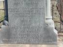 Sarah Rebecca JONES,
died Lagoon Creek 19 June 1898
aged 19 years 7 months;
Mary JONES,
wife of Thomas JONES,
died 2 June 1899 aged 61 years;
Jondaryan cemetery, Jondaryan Shire