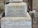 John Benedict OSHEA,
died 16 Feb 1966 aged 81 years;
John OSHEA,
husband of Julia OSHEA,
native of Co Cork Ireland,
died Lagoon Creek 23 June 1898 aged 47 years;
Julia OSHEA,
relict of late John OSHEA,
native of Co Cork Ireland,
died Toowoomba 22 July 1934 aged 80 years;
Jondaryan cemetery, Jondaryan Shire