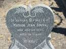 Marion Jean SMITH,
died 24 July 1935 aged 28 years;
Jondaryan cemetery, Jondaryan Shire