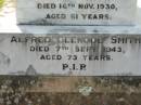 Julia SMITH
16 Nov 1930, aged 61
Alfred Glencoe SMITH
7 Sep 1943, aged 73
Kalbar Catholic Cemetery, Boonah Shire