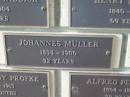 Johannes MULLER,
1854 - 1906 aged 52 years;
Engelsburg Methodist Pioneer Cemetery, Kalbar, Boonah Shire