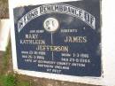 parents;
Mary Kathleen JEFFERSON,
born 22-10-1919 died 26-3-1986;
James JEFFERSON,
born 1-3-1916 died 29-8-1984;
late of Derriaghy County Antrim, Northern Ireland;
Kandanga Cemetery, Cooloola Shire
