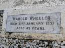 Harold WHEELER,
died 21 Jan 1951 aged 43 years;
Diane Claire WHEELER,
died 6 Dec 1952 aged 8 months;
Lorna Mavis WHEELER,
17-11-1926 - 3-9-1994;
Kandanga Cemetery, Cooloola Shire