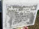 Thomas Bentley JONES,
died 11-3-1968 aged 88 years;
Ivy JONES,
died 4-10-1977 aged 91 years;
Kandanga Cemetery, Cooloola Shire