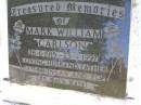 Mark William CARLSON,
26-6-1915 - 23-4-1997,
husband father father-in-law pop;
Kandanga Cemetery, Cooloola Shire