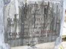 Olena Christina MITCHELL, wife mother,
died 15 Dec 1934 aged 48 years;
Charles John MITCHELL, father,
died 30 April 1956 aged 81 years;
Kandanga Cemetery, Cooloola Shire
