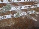 Martin J. OFARRELL,
son brother uncle,
died 7 March 1961 aged 27 years;
Kandanga Cemetery, Cooloola Shire