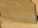 
James Frederick WATSON, (husband of Agnes) d: Mar 17, 1874, aged 39
Cemetery at Kanyaka Homestead,
north of Quorn,
South Australia
