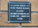 Peter Francis Deuchar CLARK
b: 20 Apr 1939, d: 1 Jan 2001, aged 61
Kenmore-Brookfield Anglican Church, Brisbane