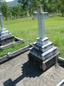 
Thomas KEAVENY,
born Armore, Kings County, Ireland,
died 9 Aug 1920 aged 68 years;
Cathrine, wife,
born County Meath, Ireland,
died 10 June 1947 aged 85 years;
St Johns Catholic Church, Kerry, Beaudesert Shire
