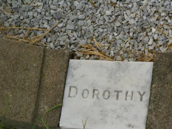 Dorothy May YOUNG,  | died 28 Sep 1942 aged 11 months;  | Killarney cemetery, Warwick Shire  | 