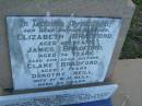 Elizabeth BRADFORD,
mother,
aged 69 years;
James BRADFORD,
father,
aged 74 years;
Clare BRADFORD,
sister,
aged 7 years;
Dorothy NEILL,
sister,
wife of W.H. NEILL,
aged 37 years;
Noel BRADFORD,
died 25 March 1953 aged 45 years;
Cecil BRADFORD,
killed in action 26 Nov 1943 aged 34 years;
Clare BRADFORD,
died 20 June 1918 aged 7 12 years;
Killarney cemetery, Warwick Shire
