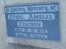 Ethel Amelia FISCHER,
died 30-10-1979 aged 82 years;
Killarney cemetery, Warwick Shire
