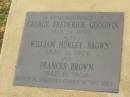 George Frederick GOODWIN,
1819 - 1890;
William Hurley BROWN,
1830 - 1906;
Frances BROWN,
1842 - 1904;
buried unmarked graves;
Killarney cemetery, Warwick Shire