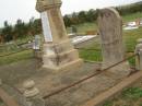 Theophilus HOWELL,
died 11 March 1902 aged 77 years,
born in Wales,
lived in Qld 50 years;
Anne HOWELL,
wife,
died 13 Jan 1927 in 85th year,
residing in Qld 74 years;
Joseph Charles HOWELL,
born Killarney 24-10-1872,
died Brisbane 11-3-1940,
buried Toowong;
William Arthur Melrose Octavius,
son of Theophilus & Ann HOWELL of this place,
died 1 April 1881 aged 11 months 11 days;
Anna Douglas,
wife of T.J. HOWELL Melrose,
died 7 Oct 1928 aged 66 years;
Theophilus John HOWELL,
born Fassifern Qld 15 July 1862,
died Bordertown SA 17 Dec 1935;
Archibald Dunbar HOWELL,
born 17 July 1905,
died 25 March 1934;
Aisla Grace HOWELL,
born 8 Oct 1910,
died 8 Aug 1911;
Killarney cemetery, Warwick Shire