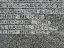 Ronald William NEDEN,
son brother,
died 7 June 1944 aged 23 years;
Minnie NEDEN,
mother,
died 13 June 1951;
Ernest Daniel NEDEN,
father,
died 16 Mar 1952;
Killarney cemetery, Warwick Shire