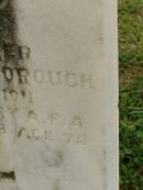 R.J. SPREADBOROUGH,
died 13 Sept 1958 aged 72 years;
Killarney cemetery, Warwick Shire