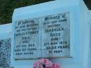 Charles Stewart dAGG,
husband father,
died 15 Oct 1958 aged 82 years;
Isabella DAGG,
mother,
died 5 May 1972 aged 88 years;
Killarney cemetery, Warwick Shire