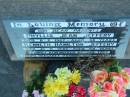 parents;
Phyllis Jean JEFFERY,
died 8-2-1967 aged 38 years;
Kenneth Hamilton JEFFERY,
died 21-11-1986 aged 68 years;
remembered by Val Faye Cheryl Margaret Yvonne
& families;
Killarney cemetery, Warwick Shire