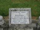 Beresford,
son of Thomas & Annie WATTS,
died 10 April 1924 aged 7 years 9 months;
Killarney cemetery, Warwick Shire