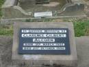 Clarence Gilbert ALCORN,
born 3 March 1902,
died 21 Oct 1990;
Killarney cemetery, Warwick Shire