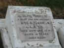 Leslie George CLARK,
son brother,
died 22 Jan 1932? aged 18 years;
Killarney cemetery, Warwick Shire