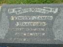 Vincent James BRADFORD,
died 31 Jan 1968? aged 84 years;
Eric William INGLIS,
son,
died 28 Aug 1911 aged 2 years,
erected by mother & father;
Killarney cemetery, Warwick Shire