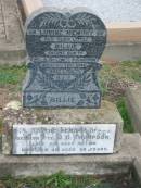 Billie,
infant son of Mr & Mrs W.T. THOMPSON,
died 11 Feb 1948? aged 1 month;
J.D. THOMPSON,
died 3-8-42 aged 28 years;
Killarney cemetery, Warwick Shire
