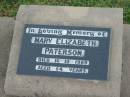 Mary Elizabeth PATERSON,
died 16-10-1989 aged 84 years;
Killarney cemetery, Warwick Shire