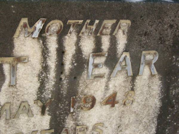 Margaret LEAR?,  | mother,  | died 16 May 1948 aged 84 years;  | Maisie,  | sister,  | died 25 Oct 1936;  | Lawnton cemetery, Pine Rivers Shire  | 