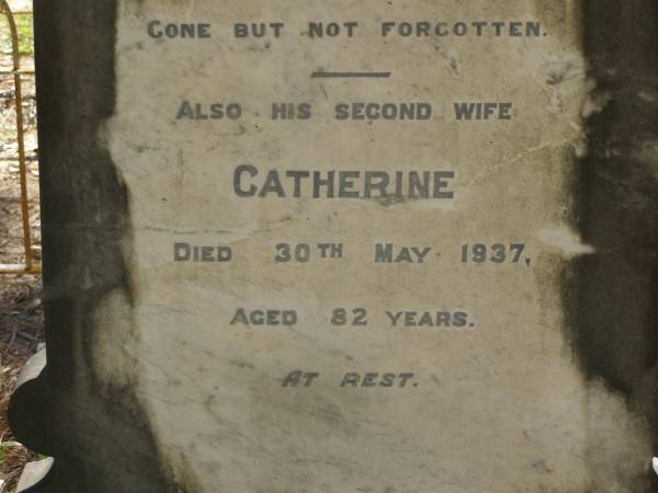James WHITE,  | died 5 Aug 1898 aged 53 years;  | Angelina Elizabeth,  | wife,  | died 26 Dec 1893 aged 35 years;  | Catherine,  | second wife,  | died 30 May 1937 aged 82 years;  | Lawnton cemetery, Pine Rivers Shire  | 