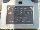 John William MARKEY,
brother uncle,
died 17 Nov 2006 aged 74 years;
Lawnton cemetery, Pine Rivers Shire