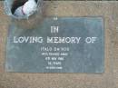 Italo Da ROS,
died 6 Nov 1986 aged 52 years;
Lawnton cemetery, Pine Rivers Shire