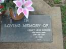 Violet Jean GORDON,
died 22 June 1990 aged 65 years;
Lawnton cemetery, Pine Rivers Shire
