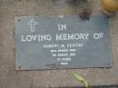 Robert M. DENTON,
died 7 Aug 1991 aged 47 years;
Lawnton cemetery, Pine Rivers Shire