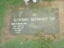 Robert Pound WILLIAMS,
died 27 June 1974 aged 59 years;
Lawnton cemetery, Pine Rivers Shire