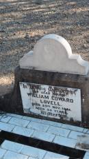 William Edward LOVELL
d: 25 Nov 1941 aged 84
Leyburn Cemetery