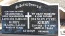 Stanley Cyril KIRBY
b: 22 Sep 1915
d: 3 Apr 1997 aged 81
Kathleen Caroline KIRBY
b: 30 Jun 1916
d: 1 Oct 2011 aged 95
Leyburn Cemetery