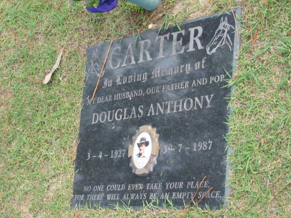 Douglas Anthony CARTER, B: 3 Apr 1927, D: 3 Jul 1987  | Logan Village Cemetery, Beaudesert  | 
