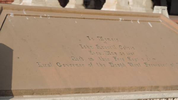 John Russell COLVIN  | b: 29 May 1807  | d: 9 Sep 1857 in this fort.  | Governor of the North West Province of ?  |   | Agra Fort.  | 