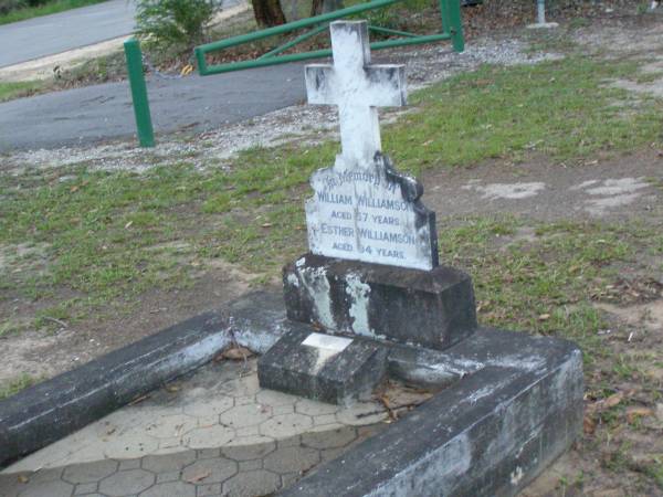 William Williamson,  | aged 57 years;  | Esther Williamson,  | aged 94 years;  | George Amos DAY,  | died 6 Dec 1964 aged 87 years;  | Lower Coomera cemetery, Gold Coast  | 
