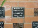 John Oliver DAY,
died 16 Jan 1986 aged 79 years;
Lower Coomera cemetery, Gold Coast